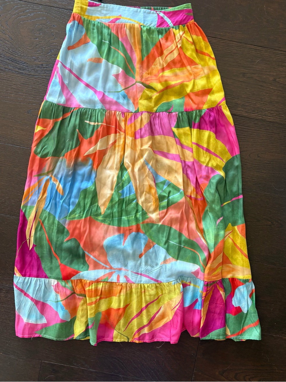 NWT Self Contrast x Anthropologie Colorful tiered Maxi Skirt xsmall-small